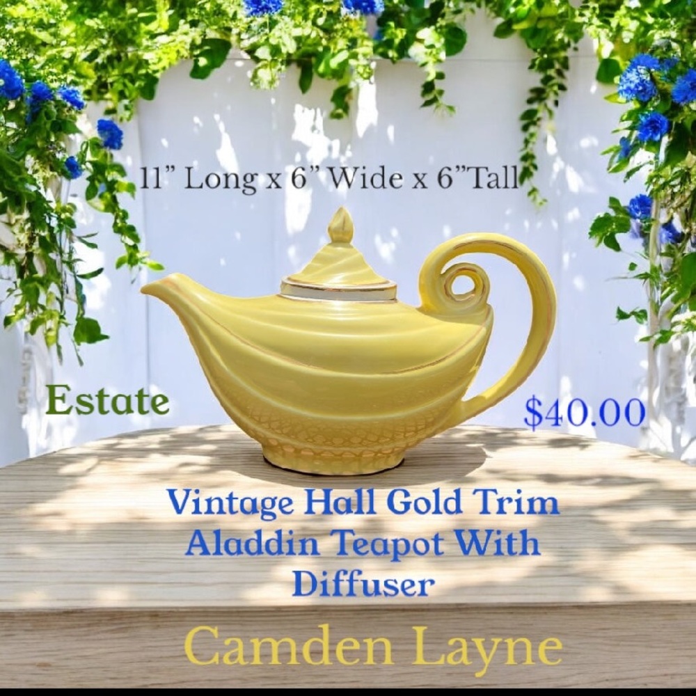 Camden Layne Yellow Teapot with Gold Trim